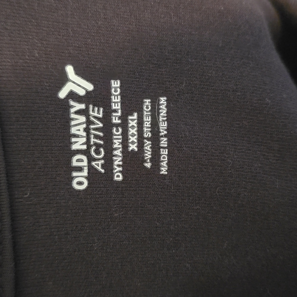 Old Navy Active Black Dynamic Short Sleeve Fleece Hoodie - Picture 4 of 4